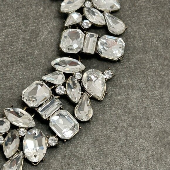 Baublebar brass tone clear gem jewelled appliqué clustered choker necklace - Picture 5 of 12